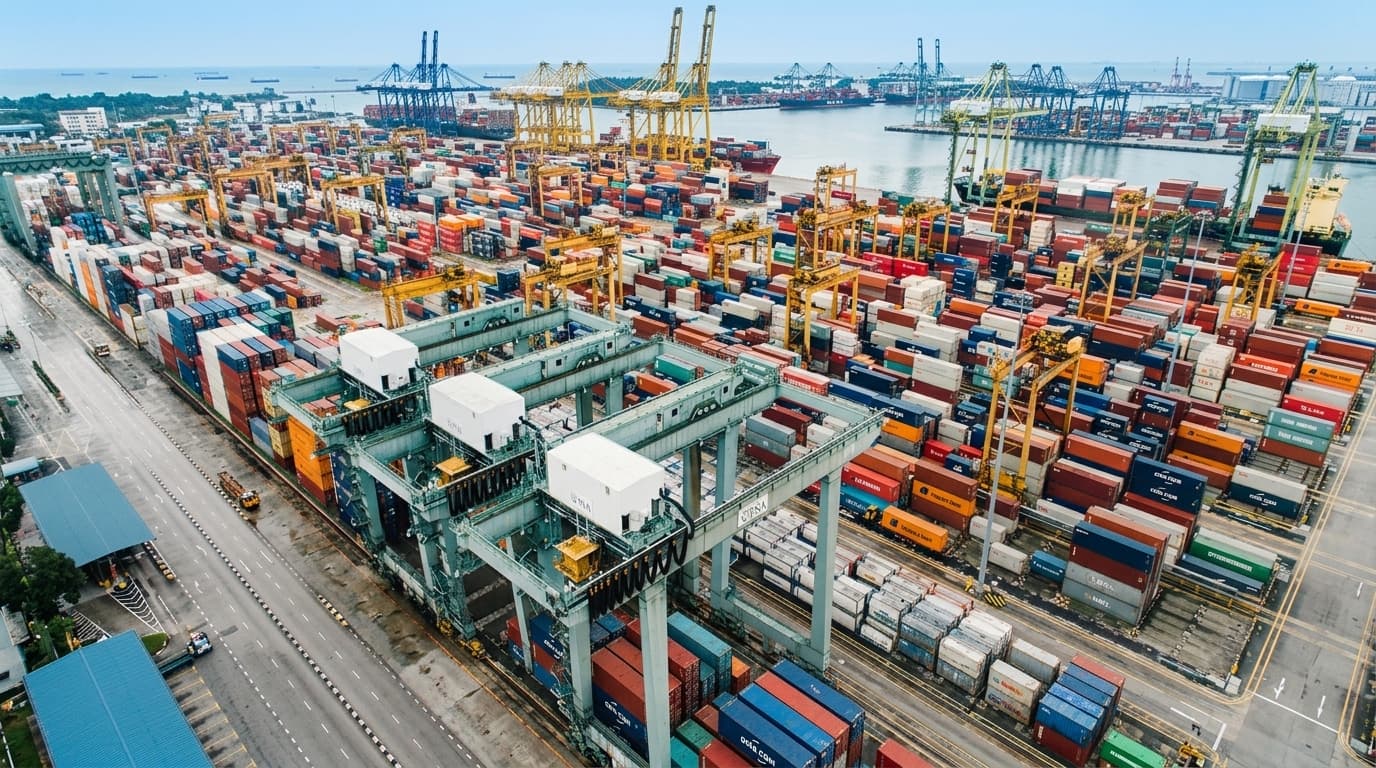 Shipping containers at port