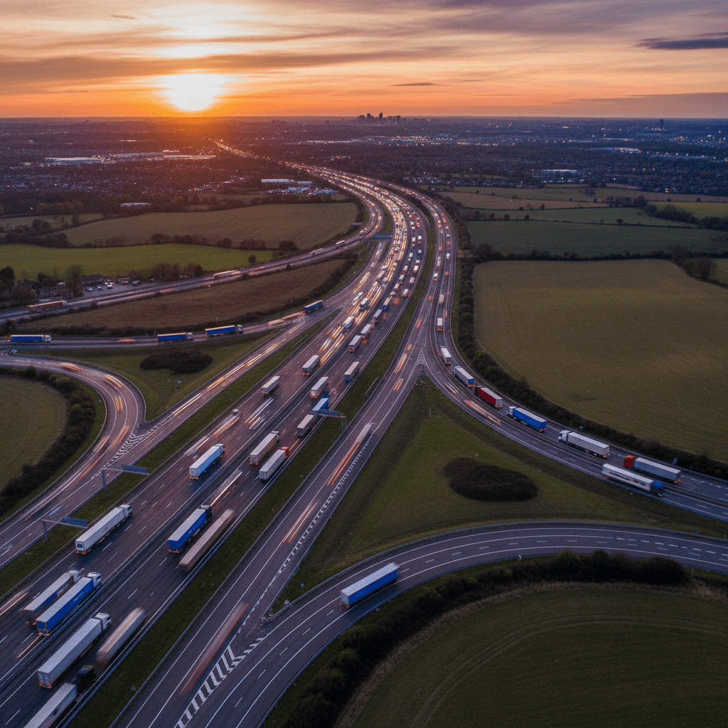 HGV truck on a UK motorway route
